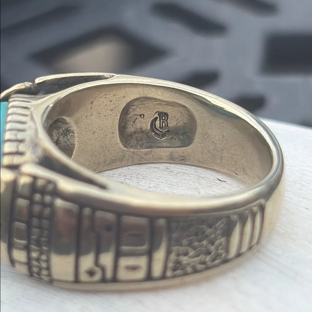Carolyn Pollack x Roderick Tenorio RMT Sleeping Beauty Turquoise Bronze Ring 8 - Picture 10 of 14